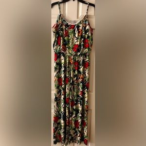 Floral Sleeveless Jumpsuit with Adjustable Straps